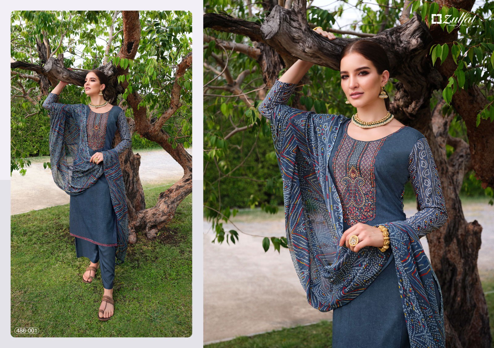 Taisha By Zulfat 486-001 To 486-008 Dress Material Catalog
